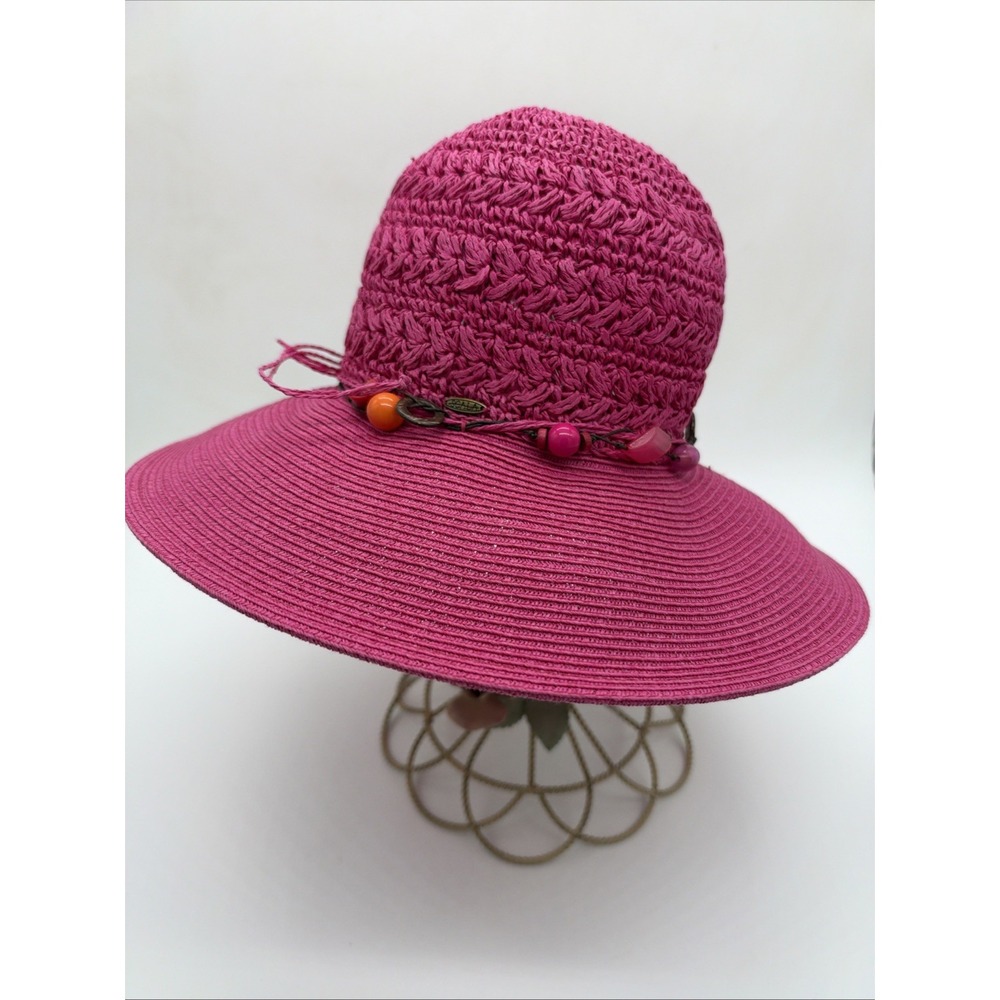 Scala Paper @ Poly Braid Hat With Beaded Band One Size Womens 15"